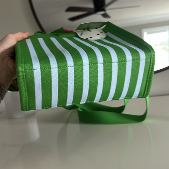 Kate Spade Vibrant Green and Light Blue Stripe Top Handle NWT 🍓 - Picture 3 of 6